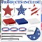 3-Pack Wooden Star Tiered Tray Decor for 4th of July & Memorial Day, Red White Blue